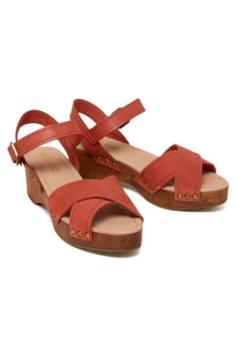 GERAINIAM LEATHER LOW CLOG MID ORANGE 1