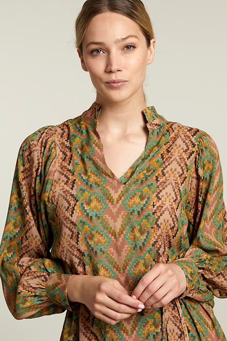 MULTI FANTASY V-NECK DRESS 3