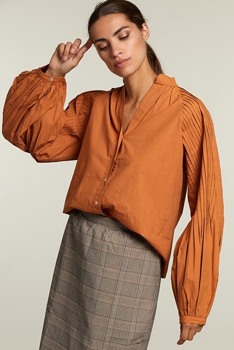BROWN BLOUSE BALLOON SLEEVES 1