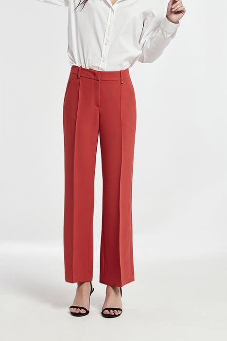 PLAIN WAVE AWON FLARED TROUSERS DOUBLE PLAIN WASHED RED 1