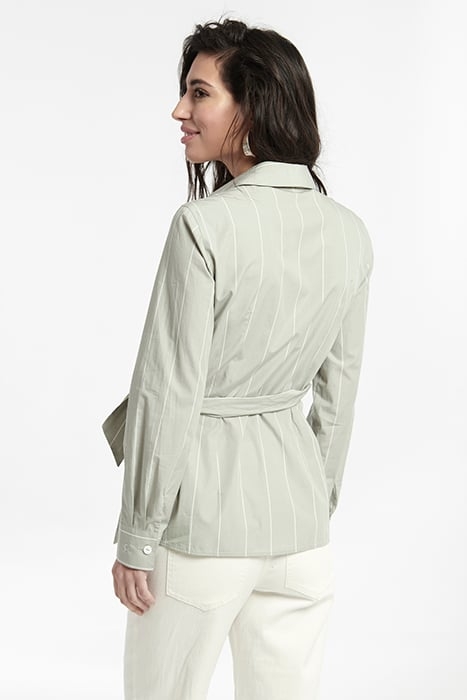 DIPLOMATIC STRIPE POPLIN DOUBLE BREASTED TIE CHIAR SHIRT GRA 2