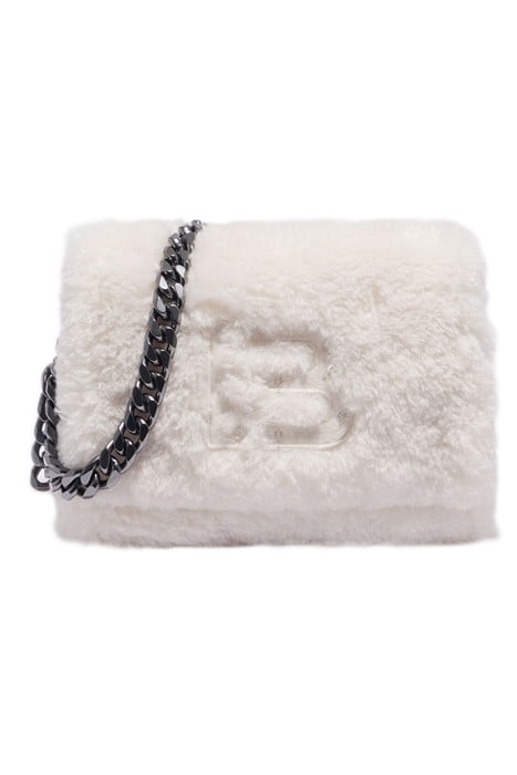 M WHITE FUR SHOULDER BAG 1