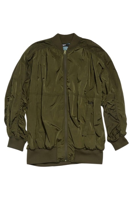 KHAKI NYLON BOMBER JACKET 3