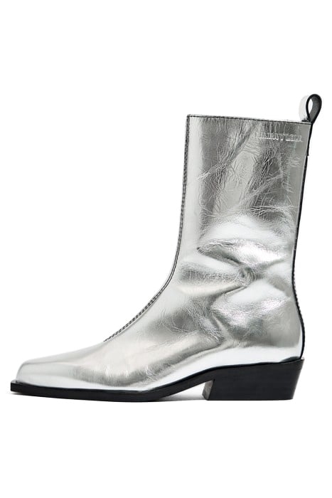 SILVER LEATHER COWBOY BOOT 1