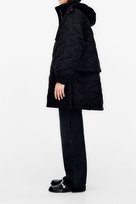 BLACK QUILTED MIDI PUFFER 4