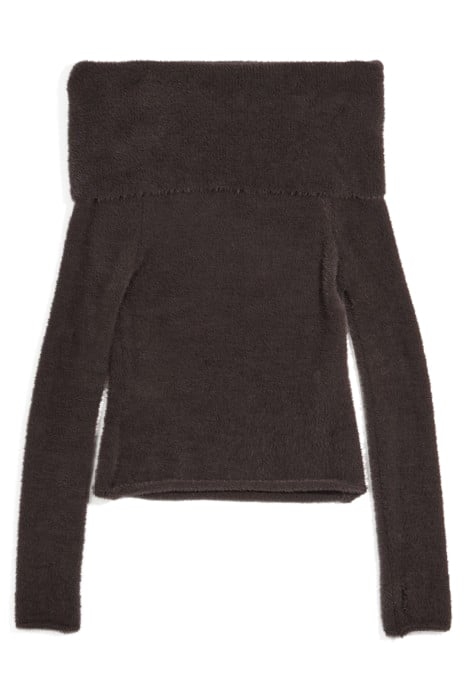 BROWN TIGHT FLUFFY KNIT SWEATER 3