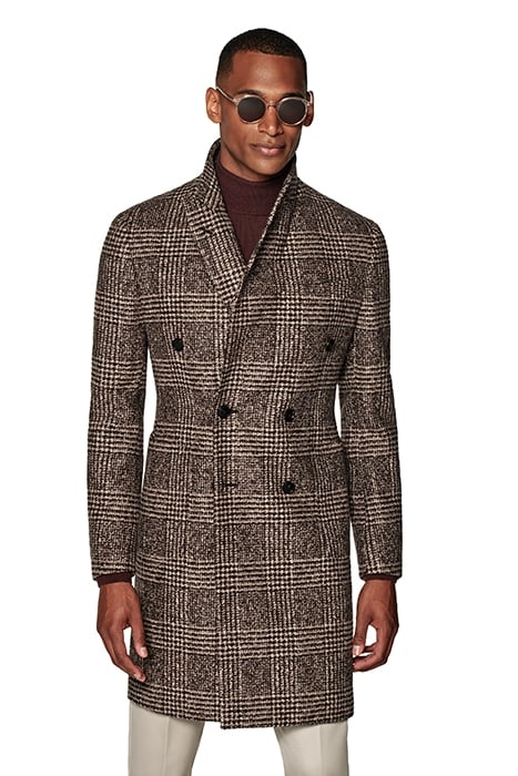 BROWN CHECKED OVERCOAT 1