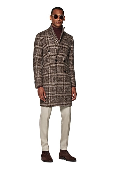 BROWN CHECKED OVERCOAT 5