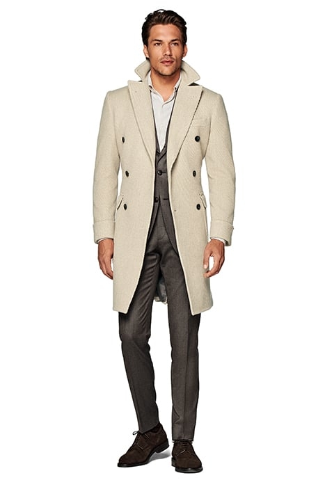 LIGHT BROWN TWILL POLO COAT 3