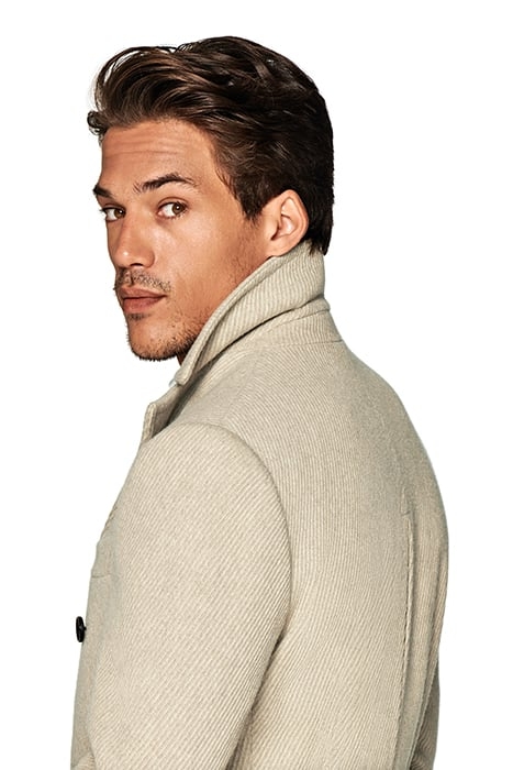 LIGHT BROWN TWILL POLO COAT 5