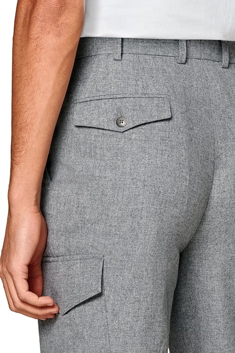 LIGHT GREY WIDE LEG TAPERED TROUSERS 6