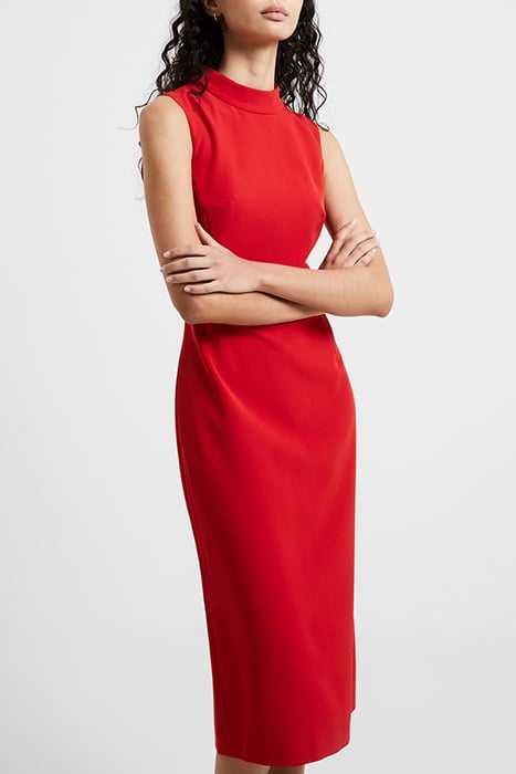 ECHO CREPE MOCK NECK DRESS RED 1