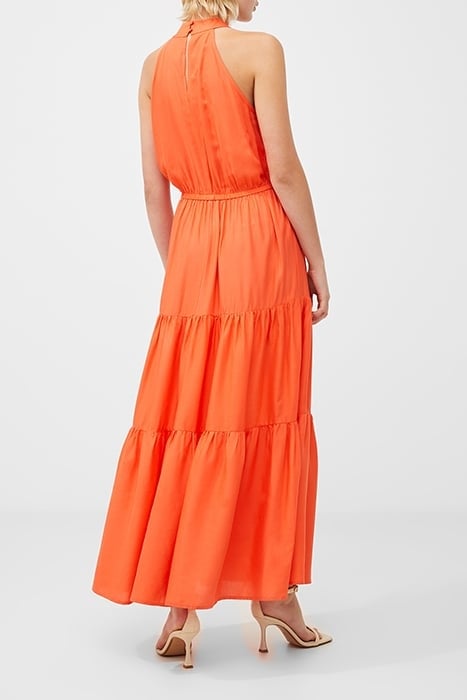 HALTER VISCOSE TIERED DRESS YELLOW 2