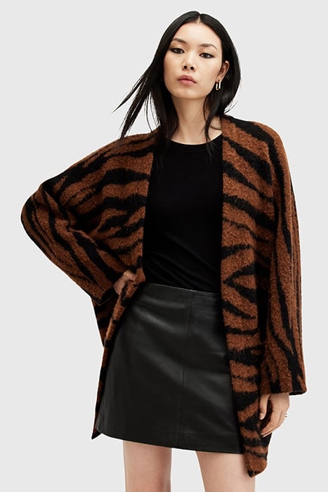 ZOE TIGER CARDIGAN SUGAR BROWN 1