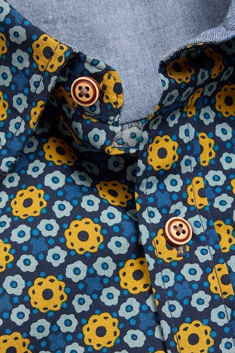 ROUND FLOWER PRINTED  SHIRT NAVY PRINTED 7