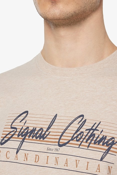 LIAMSI FRONT PRINT TEE+ SAVANNA SAND MELANGE 6