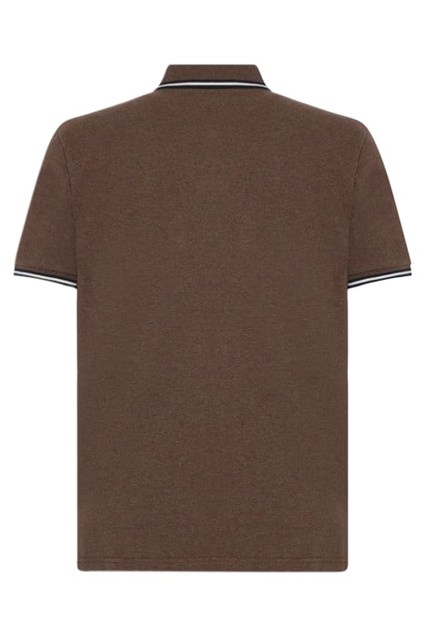 LUCASSI BADGE POLO CHOCOLAT BROWN MELANGE 5