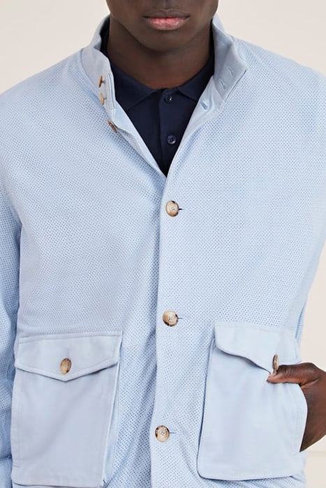 REAL SUEDE BOMBER FUNNY BLUE 5