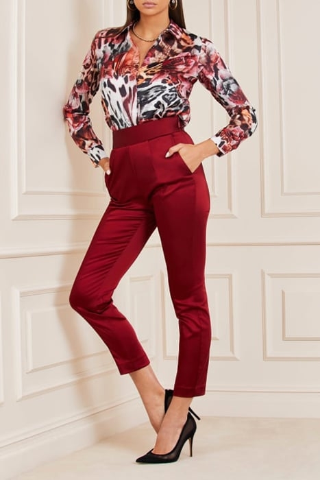 ROXANNE PANT LACQUER RED STRAIGHT 3