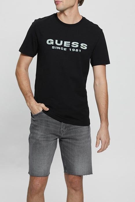 SS CN GUESS LOGO TEE JET BLACK A996 1