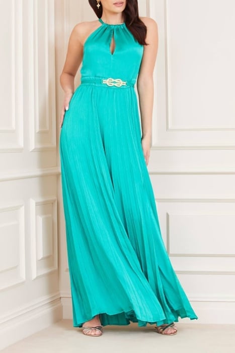 MINA LONG DRESS SOLI POMPOM GREEN 5