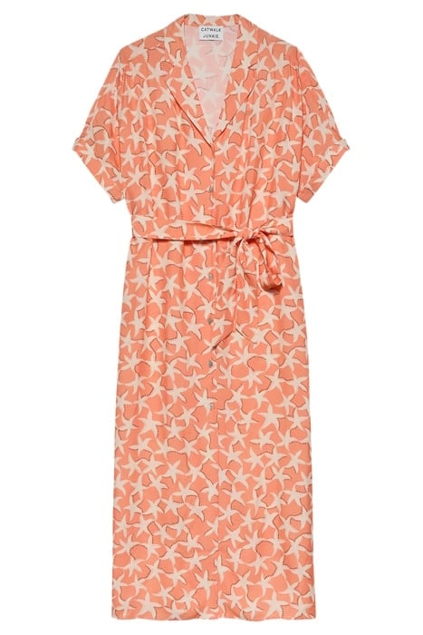 RESORT COLLAR BLOUSE DRESS PAPAYA 1