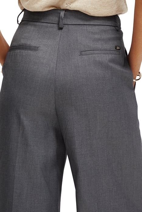 ROSE - PLEATED HIGH RISE WIDE LEG PANTS CHARCOAL MELANGE 8