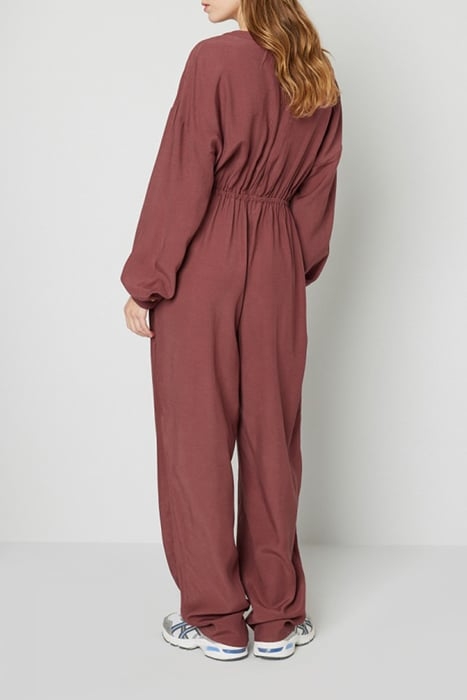 ROUND COLLAR OVERSIZED JUMPSUIT GRENAT 2