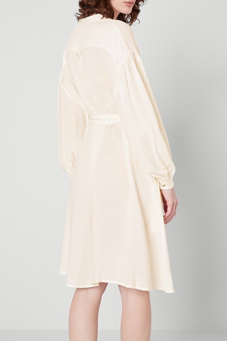 MAO COLLAR MIDI SHIRT DRESS ECRU 2
