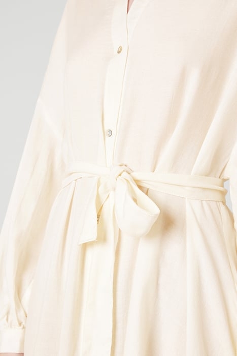 MAO COLLAR MIDI SHIRT DRESS ECRU 5