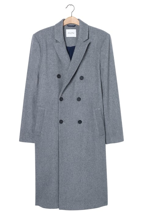 STRAIGHT LONG-SLEEVE DOUBLE-BREASTED COAT GRIS CHINE 4