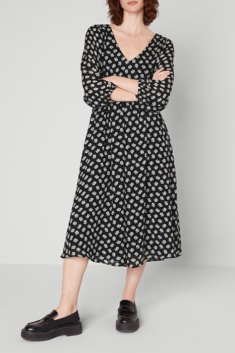 V COLLAR LONG PRINTED DRESS ERIKA 4