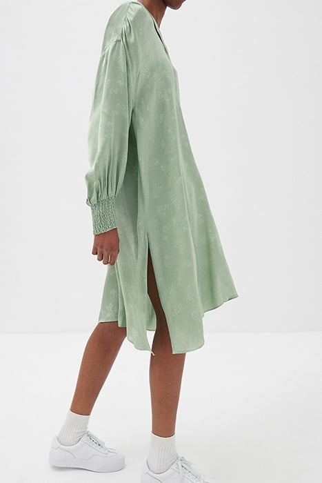 7/8 SLEEVES V COLLAR LONG DRESS JADE 4