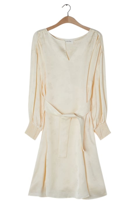 7/8 SLEEVES V COLLAR LONG DRESS NACRE 4