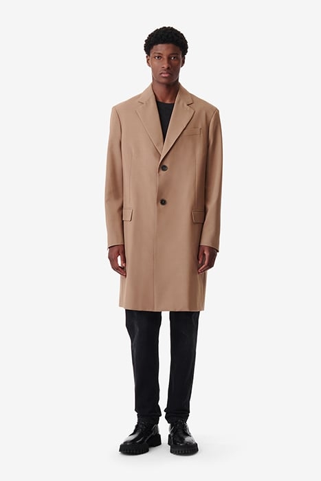 MOFAN SINGLE BREASTED COAT IN BEIGE 1