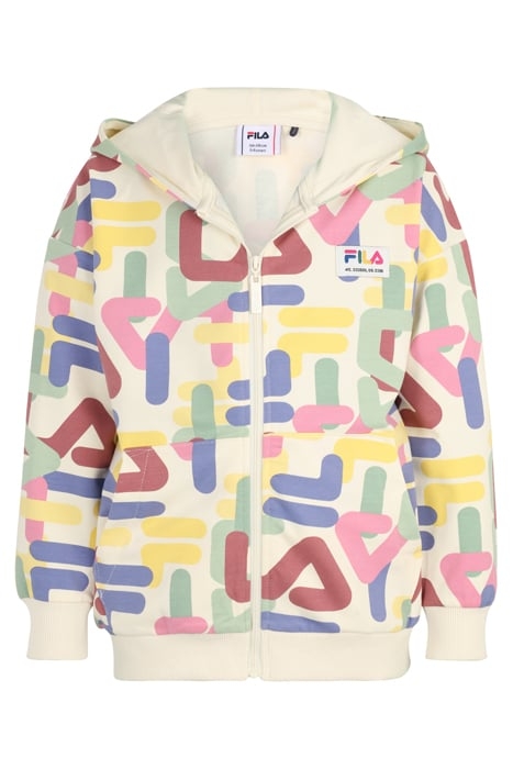 TRENNEWURTH AOP ZIP JACKET ANTIQUE WHITE LETTER AOP 1