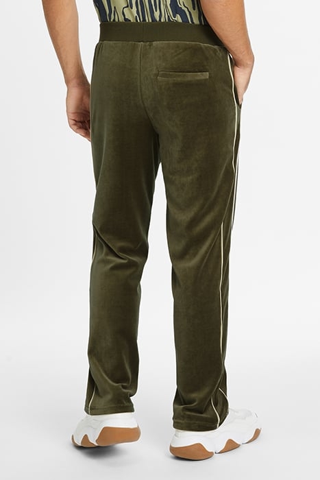 TEGAL VELVET TRACK PANTS OLIVE NIGHT 2