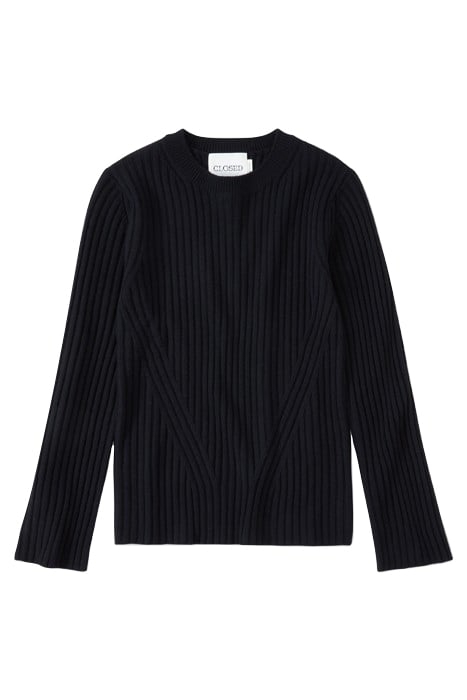 CREW NECK LONG SLEEVE KNITS BLACK 4