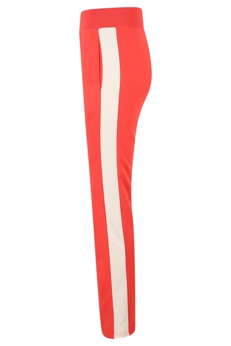 TISENS HIGH WAIST TRACK PANTS CAYENNE-ANTIQUE WHITE 5