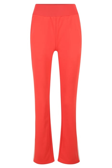 TISENS HIGH WAIST TRACK PANTS CAYENNE-ANTIQUE WHITE 3