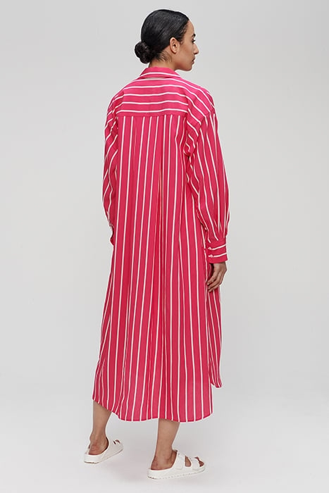 STRIPED SHIRTDRESS CARMINE ROSE 2
