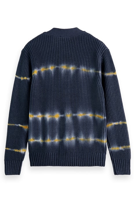 COTTON-BLEND TIE-DYED RIB KNIT CARDIGAN COMBO C 5