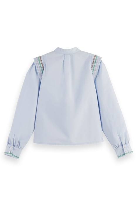 GIRLS LONG-SLEEVED COLOURFUL STITCHING DETAIL TOP PERIWINKLE 5