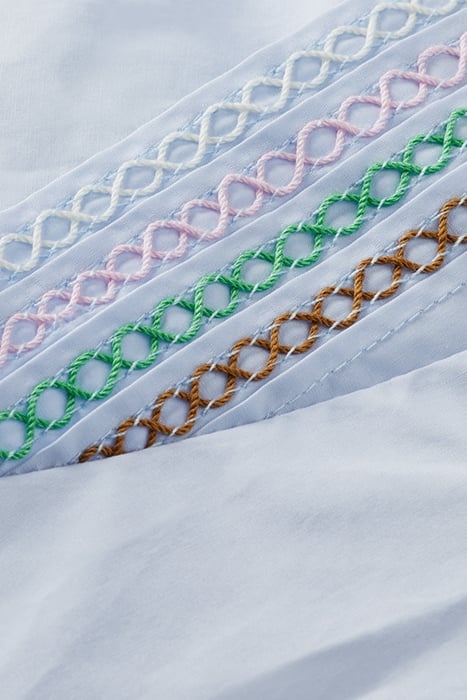 GIRLS LONG-SLEEVED COLOURFUL STITCHING DETAIL TOP PERIWINKLE 7