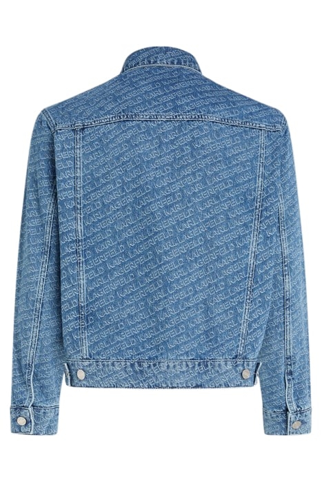 DIAGONAL AOP DENIM JACKET MID BLUE 5