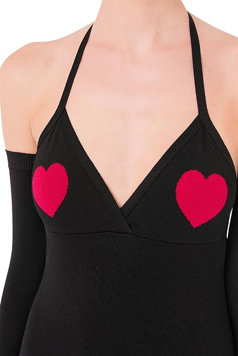 RED HEARTS STRETCH VISCOSE DRESS BLACK 4