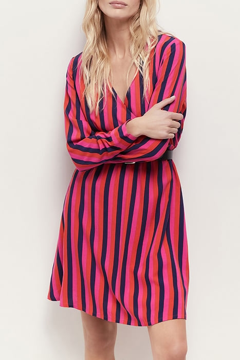 ROSA - NASTURTIUM WRAP DRESS WITH GRAPHIC LINES 1