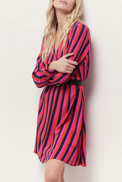 ROSA - NASTURTIUM WRAP DRESS WITH GRAPHIC LINES 4