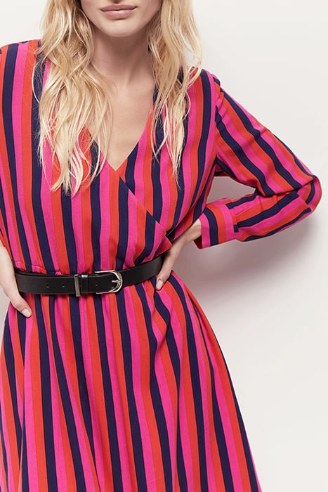 ROSA - NASTURTIUM WRAP DRESS WITH GRAPHIC LINES 5