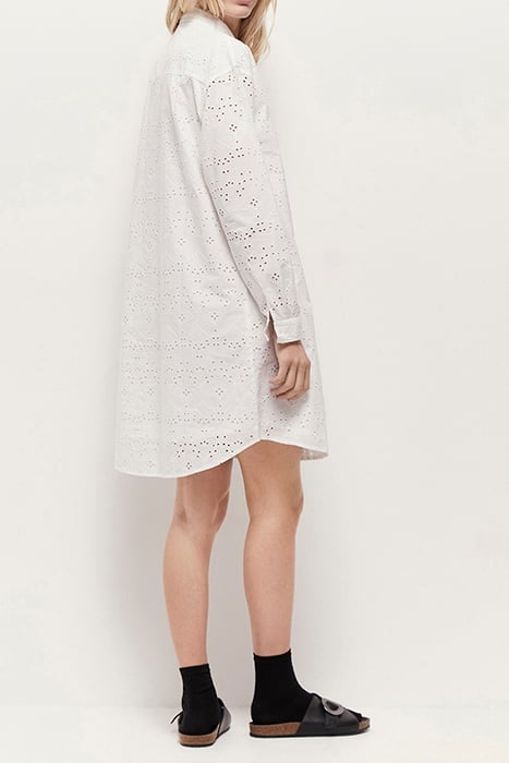 ROMEA - OFF WHITE SHIRT DRESS IN BRODERIE ANGLAISE 3